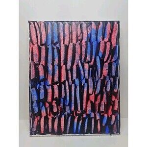 Red And Blue Multicolor Acrylic Abstract Original Art 8x10 Canvas